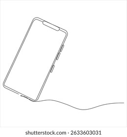 Dibujo continuo de una línea de icono de teléfono inteligente Ilustración vectorial aislada