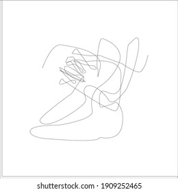Continuous one line drawing sneakers