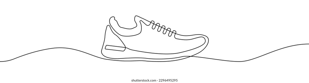 Continuous one line drawing sneakers vector  Shoe line icon sneaker vector  Vector illustration  Linear shoe design  Sneakers vector linear icon outline  Shoes continuous icon 