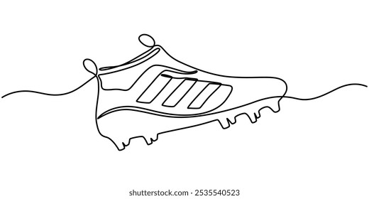 Continuous one line drawing sneakers Vector, Running Shoes Continuous Line Art Illustration, Continuous Line Drawing of Shoes Icon. Hand Drawn Symbol Vector Illustration.