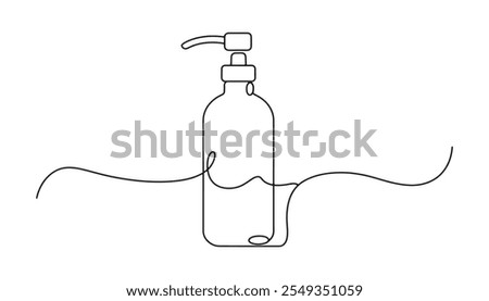 Continuous one Line Drawing of Soap Dispenser