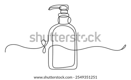 Continuous one Line Drawing of Soap Dispenser