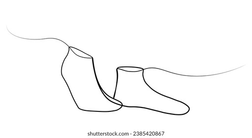 dibujo continuo de una línea de calcetines. ilustración vectorial