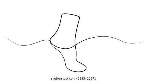 continuous one line drawing of socks. vector illustration