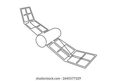 Continuous one line drawing of solar panel. Single line drawing illustration of renewable energy solar panel,  a solar panel in a minimalist and modern vector illustration style.