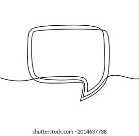 Continuous one line drawing of speech bubble. vector illustration made of single line