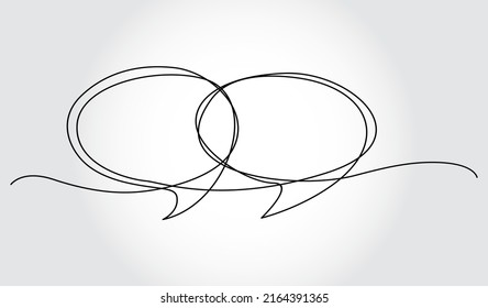 Continuous one line drawing of speech bubble.vector illustration made of single line