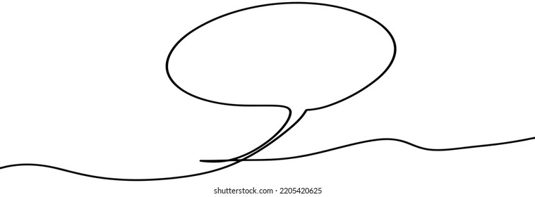 Dibujo continuo de una línea de la burbuja del discurso. Elemento Doodle set. Ilustración vectorial.