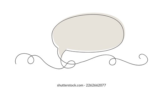 Dibujo continuo de una línea de la burbuja de voz aislado ilustración lineal minimalista hecha de ilustración vectorial de una sola línea sobre fondo blanco.