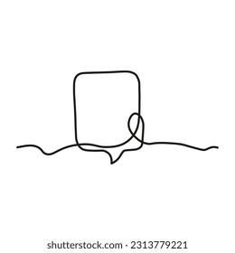 Continuous one line drawing of speech bubble, picture made of single line. Vector illustration. stock image.