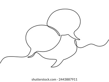 Continuous one line drawing of speech message bubble