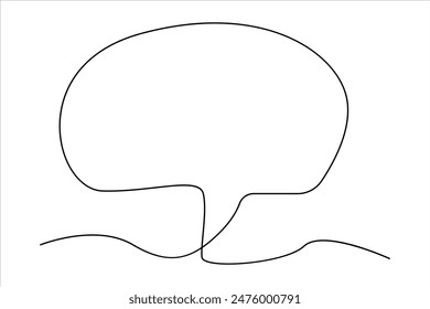 Continuous one line drawing of speech bubble. Doodle Vector illustration