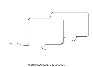 Dibujo continuo de una línea de burbuja de voz. Ilustración vectorial de Doodle