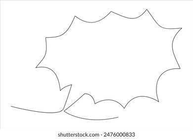 Continuous one line drawing of speech bubble. Doodle Vector illustration
