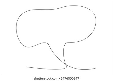 Kontinuierliche Einzeilenzeichnung der Sprechblase. Doodle Vektorillustration