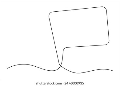 Continuous one line drawing of speech bubble. Doodle Vector illustration