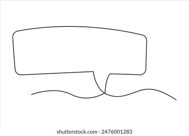 Continuous one line drawing of speech bubble. Doodle Vector illustration