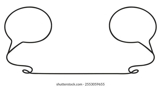 Dibujo continuo de una línea de la burbuja del discurso. Ilustración vectorial.