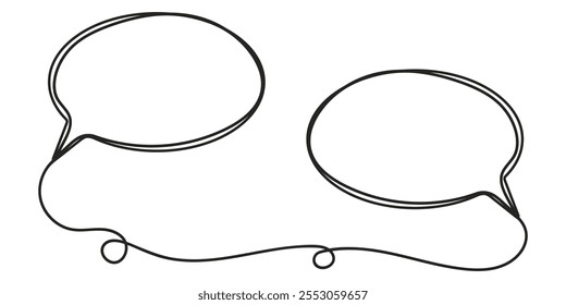 Continuous one line drawing of speech bubble. Vector illustration.