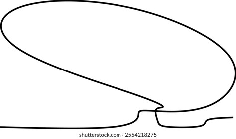 Continuous one line drawing of speech bubble. Vector illustration hand drawn without artificial intelligence