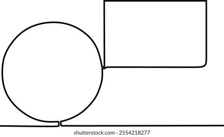 Continuous one line drawing of speech bubble. Vector illustration hand drawn without artificial intelligence