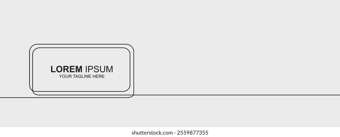 Continuous one line drawing of speech bubble, Black and white graphics vector minimalist linear illustration made of single line