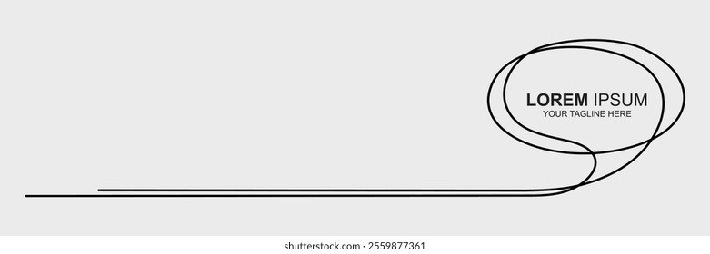 Continuous one line drawing of speech bubble, Black and white graphics vector minimalist linear illustration made of single line