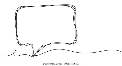 Ilustração vetorial isolada do símbolo de balão de desenho contínuo de uma linha, ilustração vetorial de contorno de estilo minimalista. 