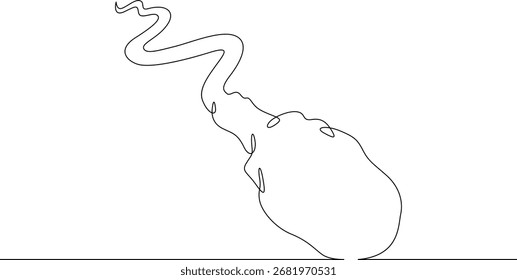 Espermatozoide de dibujo continuo de una línea. Arte de línea. Una línea continua aislada illustration. Not AI.