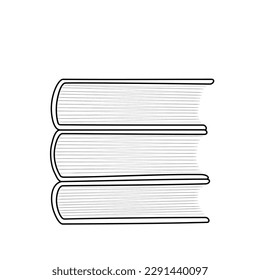 continuous one line drawing of a stack of books.