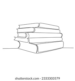 continuous one line drawing of stack of books. Vector illustration for education and academic design concept