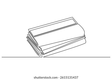 Continuous one line drawing Stack of news newspapers. Single line drawing illustration of News newspapers. Breaking news concept vector art. Doodle line illustration.
