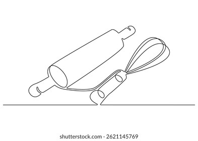 Desenho contínuo de uma linha de Stand Mixer. Ilustração de desenho de linha única do Mixer. Conceito elétrico arte vetorial. Ilustração de linha de doodle.