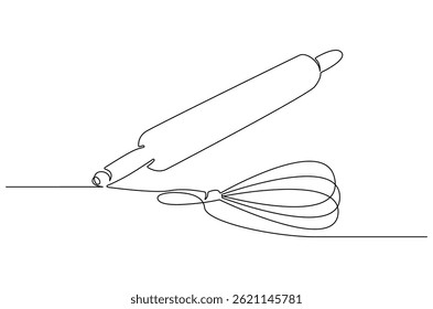 Continuous one line drawing of Stand Mixer. Single line drawing illustration of Mixer. Electrical concept vector art. Doodle line illustration.
