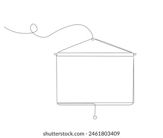 Continuous one line drawing of standing whiteboard. One line drawing illustration of whiteboard for explaining. Presentation for work concept continuous line art. Editable outline.