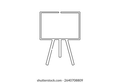 Continuous one line drawing of standing whiteboard. One line drawing illustration of, One line drawing illustration of whiteboard for explaining. Presentation for work concept continuous.