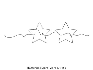 Continuous one line drawing star