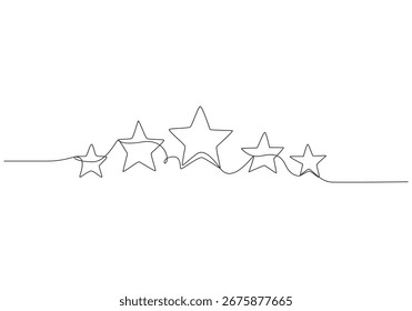 Estrela contínua de desenho de uma linha,