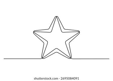 Continuous one line drawing of star minimalist outline vector illustration
