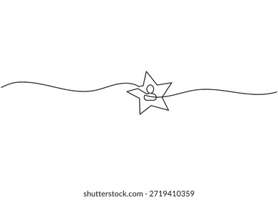 Dibujo continuo de una línea de estrella con icono de persona para el éxito y el concepto de liderazgo