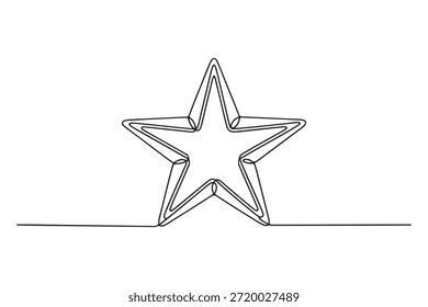 Desenho contínuo de uma linha ícone de contorno de estrela
