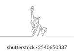 Continuous one Line Drawing of the Statue of Liberty 