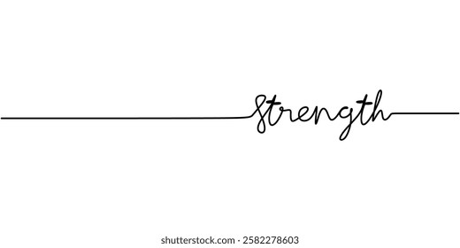 Continuous One line drawing of Strength. Representing endurance and bravery. Vector illustration hand drawn.