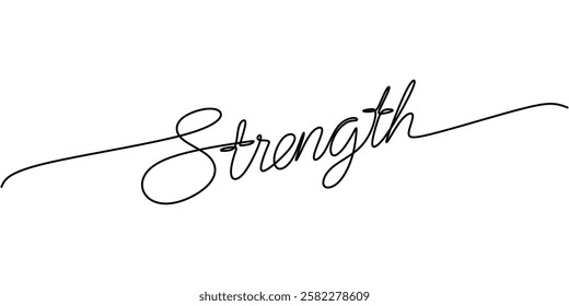 Continuous One line drawing of Strength. Depicting resilience and courage. Vector illustration hand drawn.