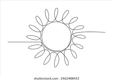 dibujo continuo de una línea arte del sol Línea de contorno del sol de verano ilustración de arte de línea
