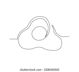 Continuous one line drawing of sunny side up egg. Egg line art drawing vector illustration. 