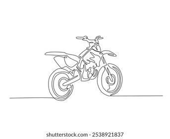 Continuous one line drawing of supercross motocross. motobike extreme sport single line art vector illustration. Editable vector. 
