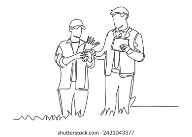 Continuous one line drawing sustainable business concept. Doodle vector illustration.