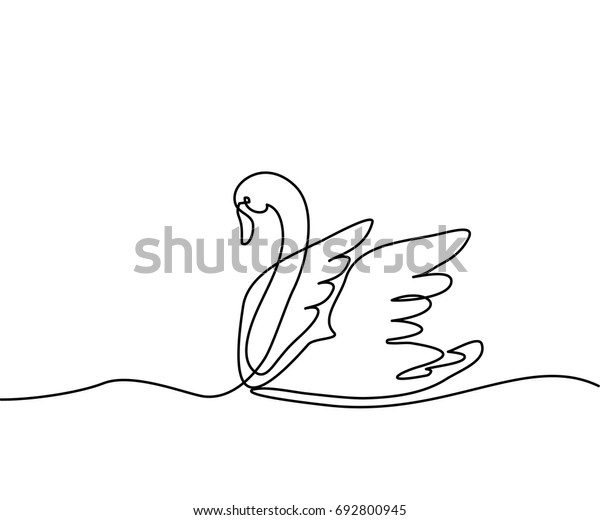 Continuous One Line Drawing Swan Logo Stock Vector (Royalty Free) 692800945