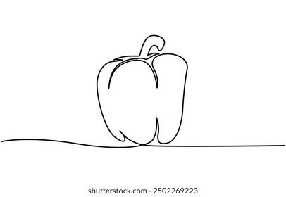  Dibujo continuo de una línea de diseño de ilustración de boceto de Vector de arte de línea de pimienta dulce,